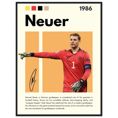 Manuel Neuer Goalkeeper Framed Football Legend Poster 60x80 cm 24x32″ Black frame Vibrantwalls