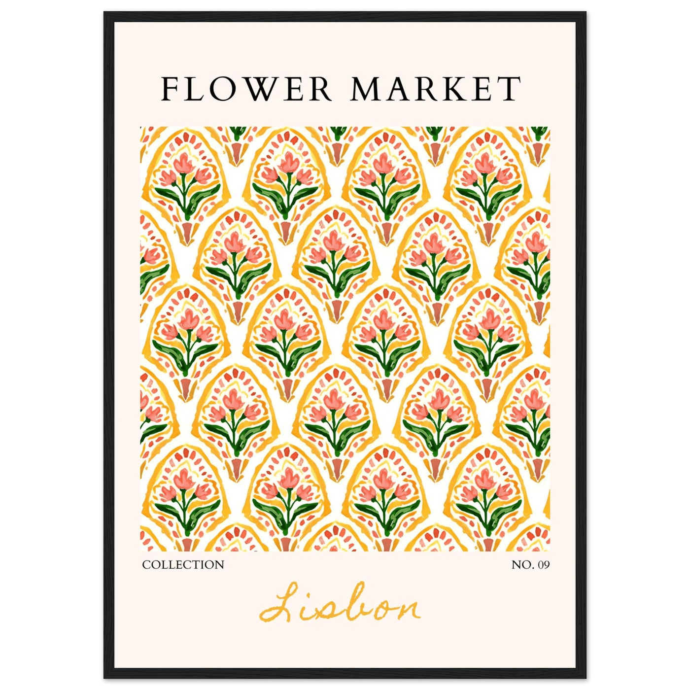 Lisbon Flower Market Framed Poster – Vibrant Floral Art Print | Ready-to-Hang Wall Decor - Vibrantwalls