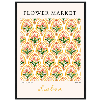 Lisbon Flower Market Framed Poster – Vibrant Floral Art Print | Ready-to-Hang Wall Decor - Vibrantwalls
