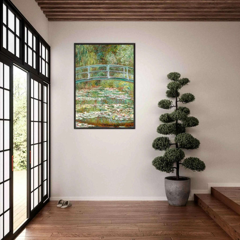 Bridge Over a Pond Art Print - Water Lilies Decorative Artwork for Your Space - Vibrantwalls