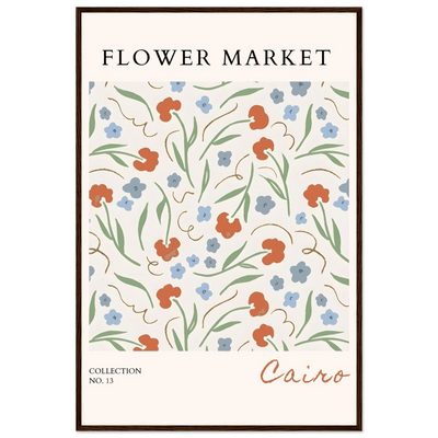 Flower Market Cairo Framed Poster – Abstract Floral Art Print | Earthy Tones & Ready-to-Hang Decor - Vibrantwalls