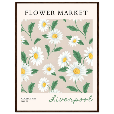 Charming Daisy Field Framed Poster – Botanical 'Flower Market' Art Print | Ready-to-Hang in Your Choice of Frame - Vibrantwalls