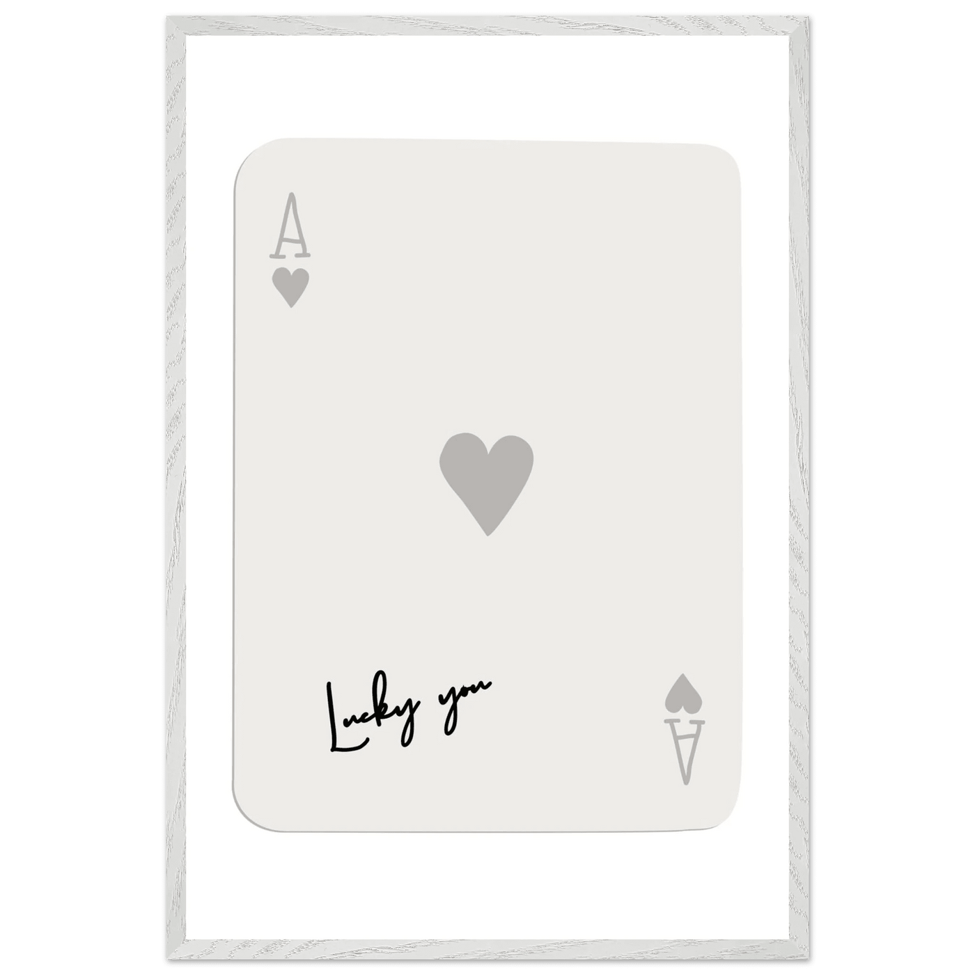 Lucky You Ace of Hearts Poker Card Print - Framed Eco-Friendly Wood Poster Art for Game Lovers - Vibrantwalls