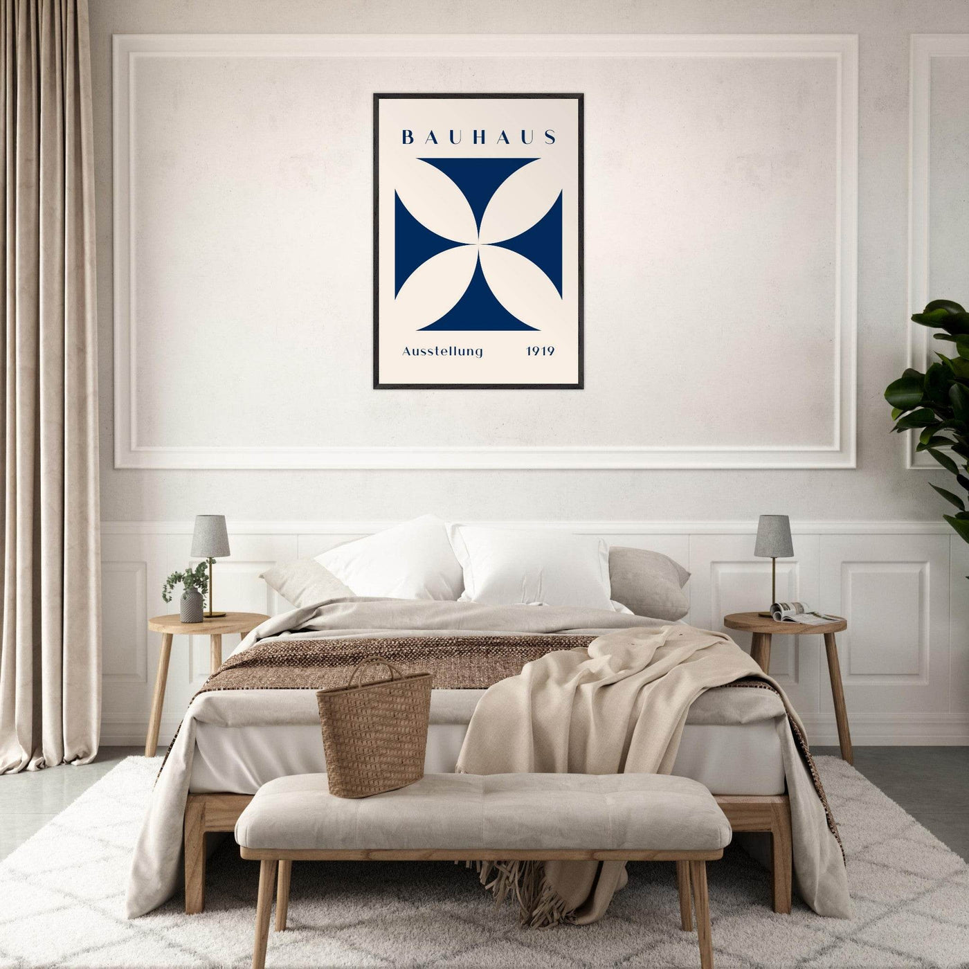 Bauhaus Exhibition 1919 - Navy Cream - Vibrantwalls