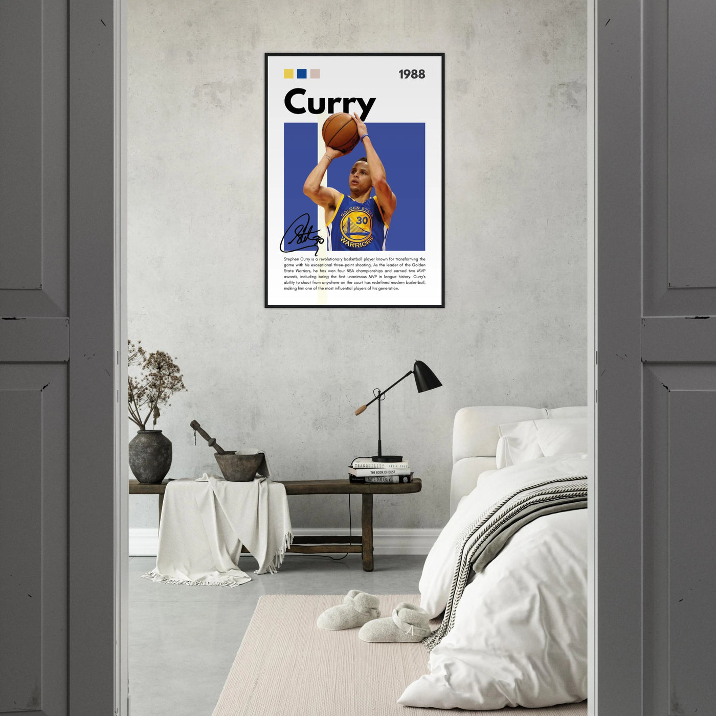 Stephen Curry Golden State Warriors Vintage Art Vibrantwalls