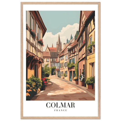 Colmar France Framed Poster – Vintage European Village Wall Art with Wooden Frame - Vibrantwalls