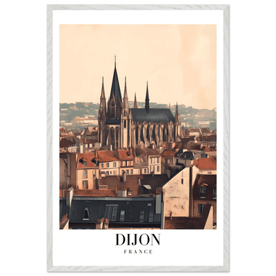 Dijon France Framed Poster – Vintage European Cityscape Wall Art with Wooden Frame - Vibrantwalls