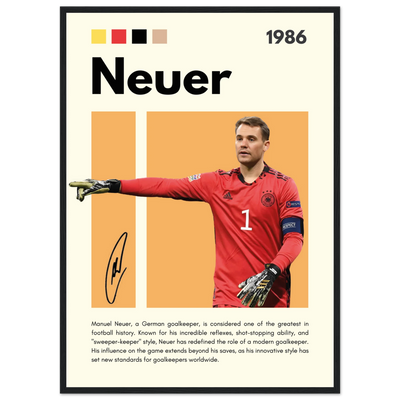 Manuel Neuer Goalkeeper Framed Football Legend Poster 50x70 cm 20x28″ Black frame Vibrantwalls