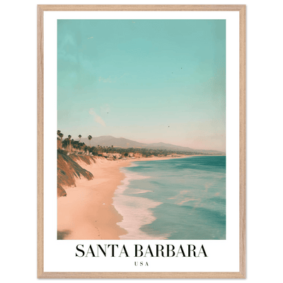 Santa Barbara USA Framed Poster – Pastel Beach Travel Wall Art in Your Choice of Frame - Vibrantwalls