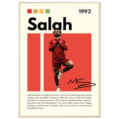 Mohamed Salah Liverpool FC Framed Poster – Iconic Yoga Pose Football Art Print 70x100 cm 28x40″ Wood frame Vibrantwalls