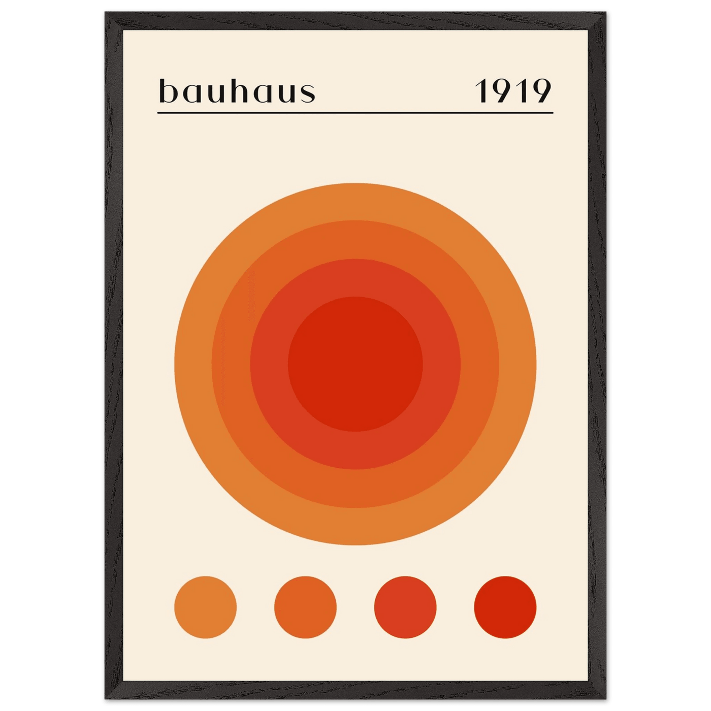 Bauhaus 1919 Orange & Red Circles - Vibrantwalls