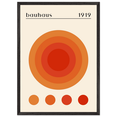 Bauhaus 1919 Orange & Red Circles - Vibrantwalls