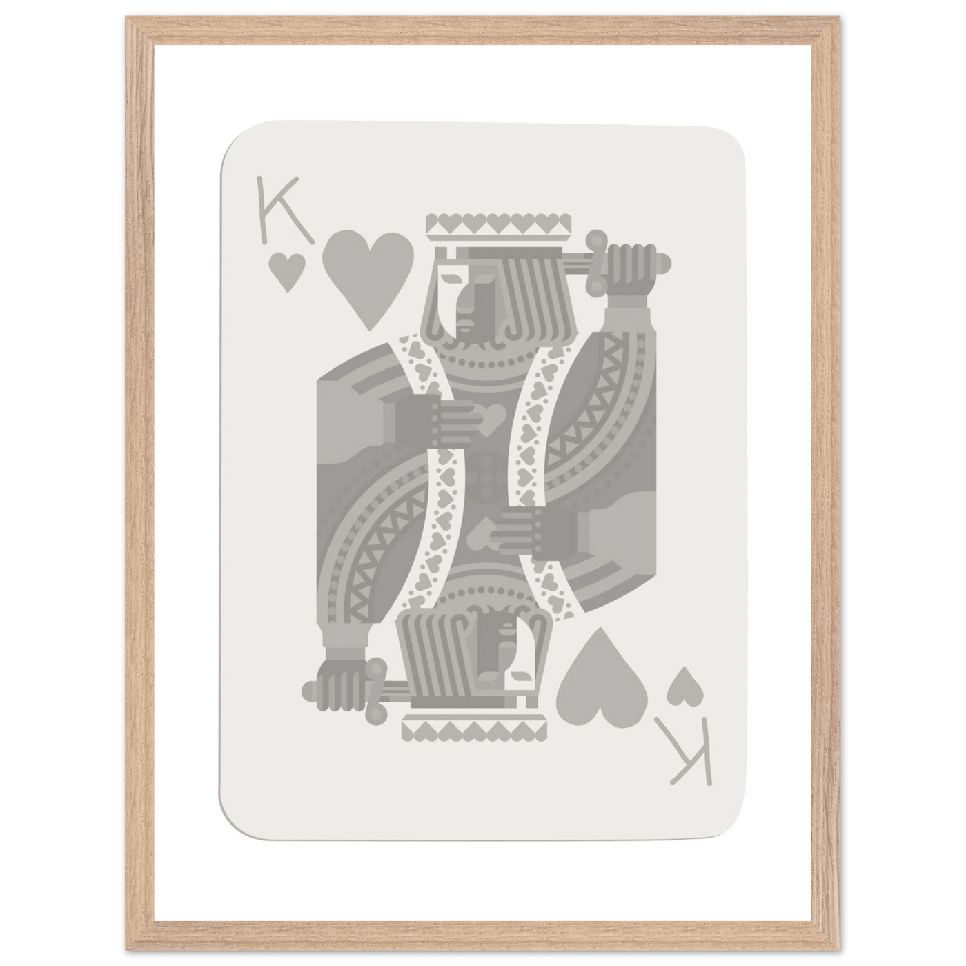 King of Hearts Poker Card Print - Modern Art Framed Poster, Eco-Friendly Wood Frame in Your Choice of Finish - Vibrantwalls