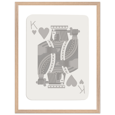King of Hearts Poker Card Print - Modern Art Framed Poster, Eco-Friendly Wood Frame in Your Choice of Finish - Vibrantwalls