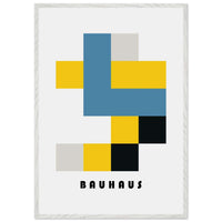 Bauhaus Geometric Abstract Yellow Blue Wall Art - Vibrantwalls