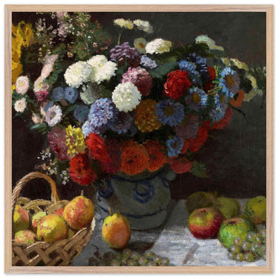 Still Life Wall Art Print of Flowers and Fruit for Elegant Home Decor - Vibrantwalls
