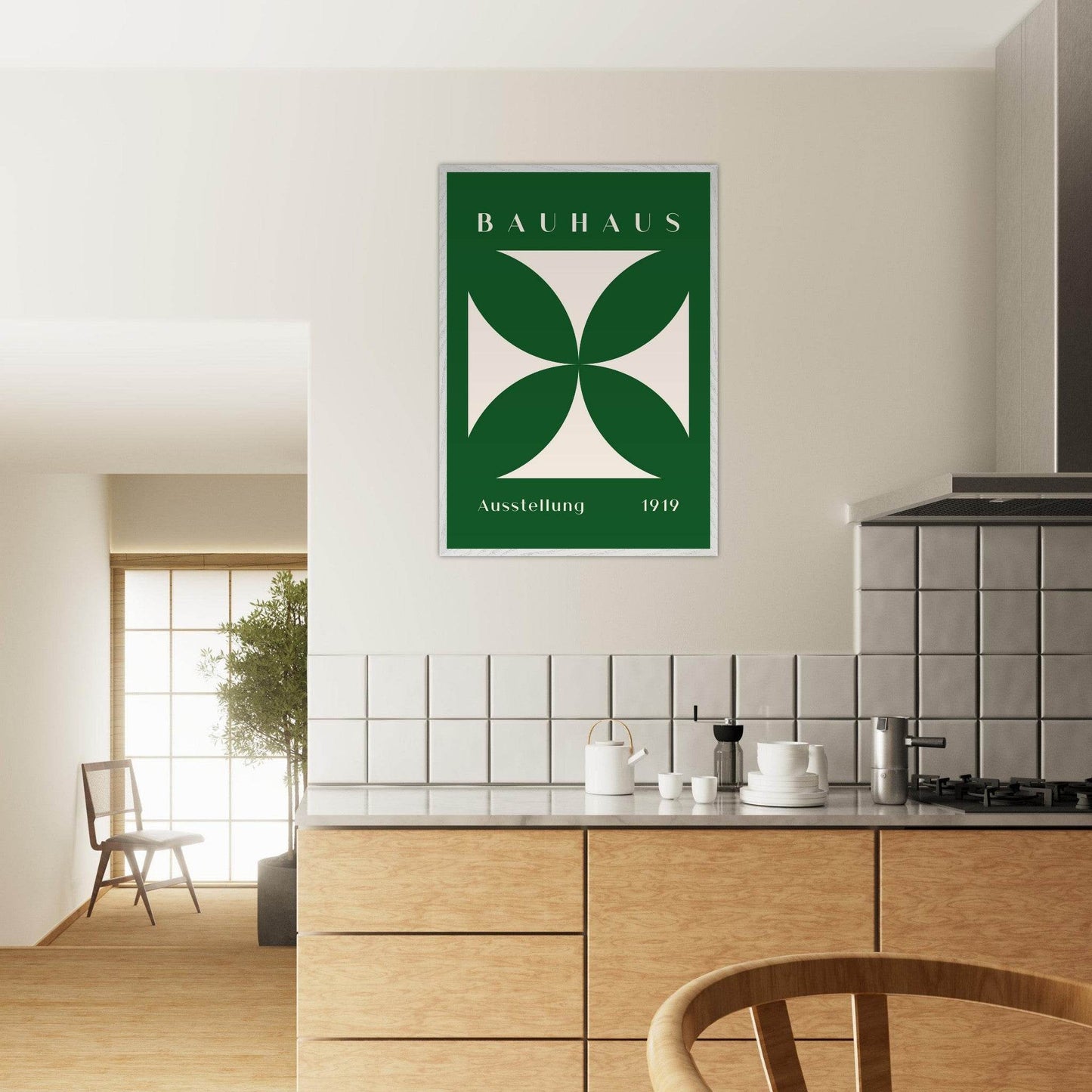 Bauhaus Exhibition 1919 Green Movement Style Design Wall Art - Vibrantwalls