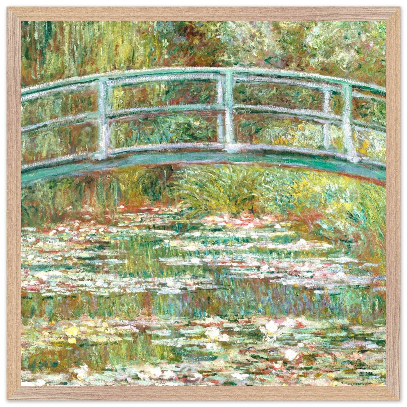 Bridge Over a Pond Art Print - Water Lilies Decorative Artwork for Your Space - Vibrantwalls