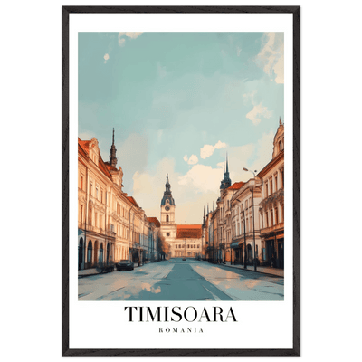 Timisoara Romania Framed Poster – Vintage Cityscape Wall Art with Wooden Frame - Vibrantwalls