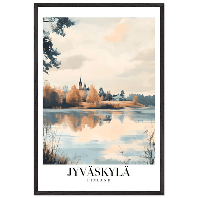Jyväskylä Finland Framed Poster – Serene Lakeside Wall Art with Vintage-Inspired Charm & Wooden Frame - Vibrantwalls