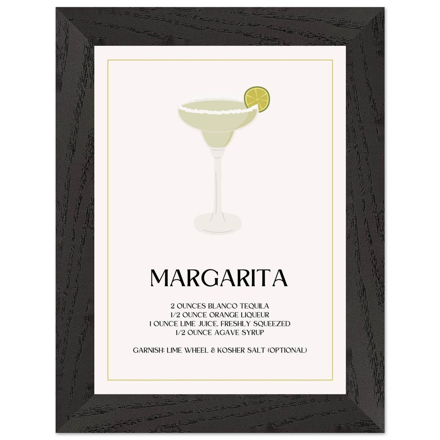 Margarita Cocktail Recipe Tequila Lime Salt Rim - Vibrantwalls