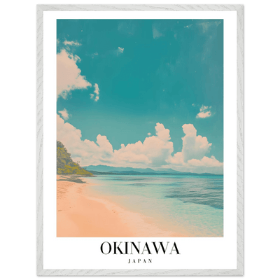 Okinawa Japan Framed Poster – Vintage Beach Travel Wall Art with Wooden Frame - Vibrantwalls