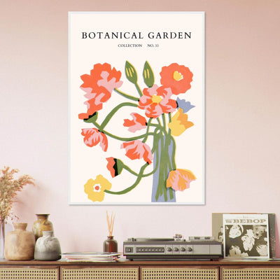 Botanical Garden Framed Poster - Abstract Floral Art Print | Warm Hues & Nature-Inspired Decor - Vibrantwalls