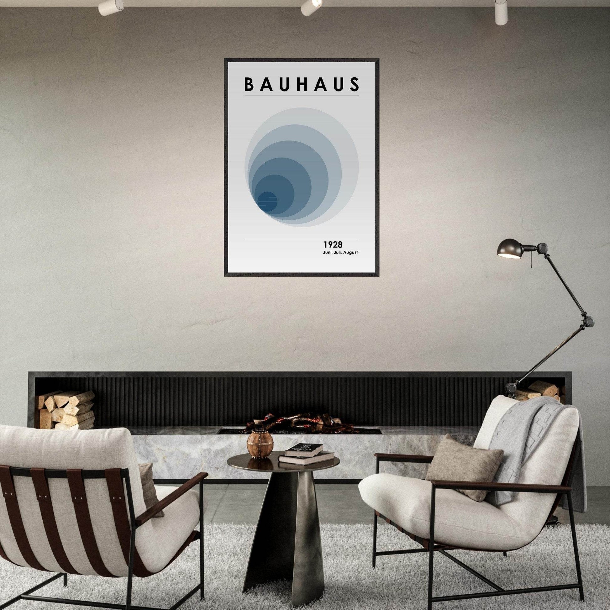 Bauhaus In The Tunnel Blue Movement Style Design Wall Art - Vibrantwalls
