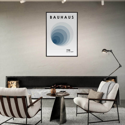 Bauhaus In The Tunnel Blue Movement Style Design Wall Art - Vibrantwalls