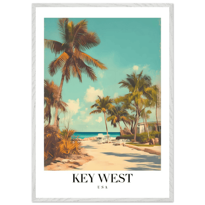 Key West USA Framed Poster – Vintage Travel Wall Art with Wooden Frame - Vibrantwalls