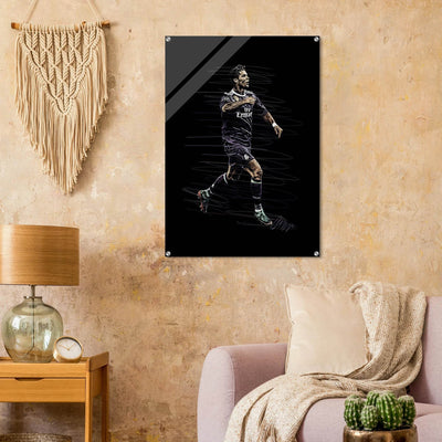 Cristiano Ronaldo Abstract Art Acrylic Print – Dynamic, Glossy, Modern Wall Decor in Various Sizes - Vibrantwalls