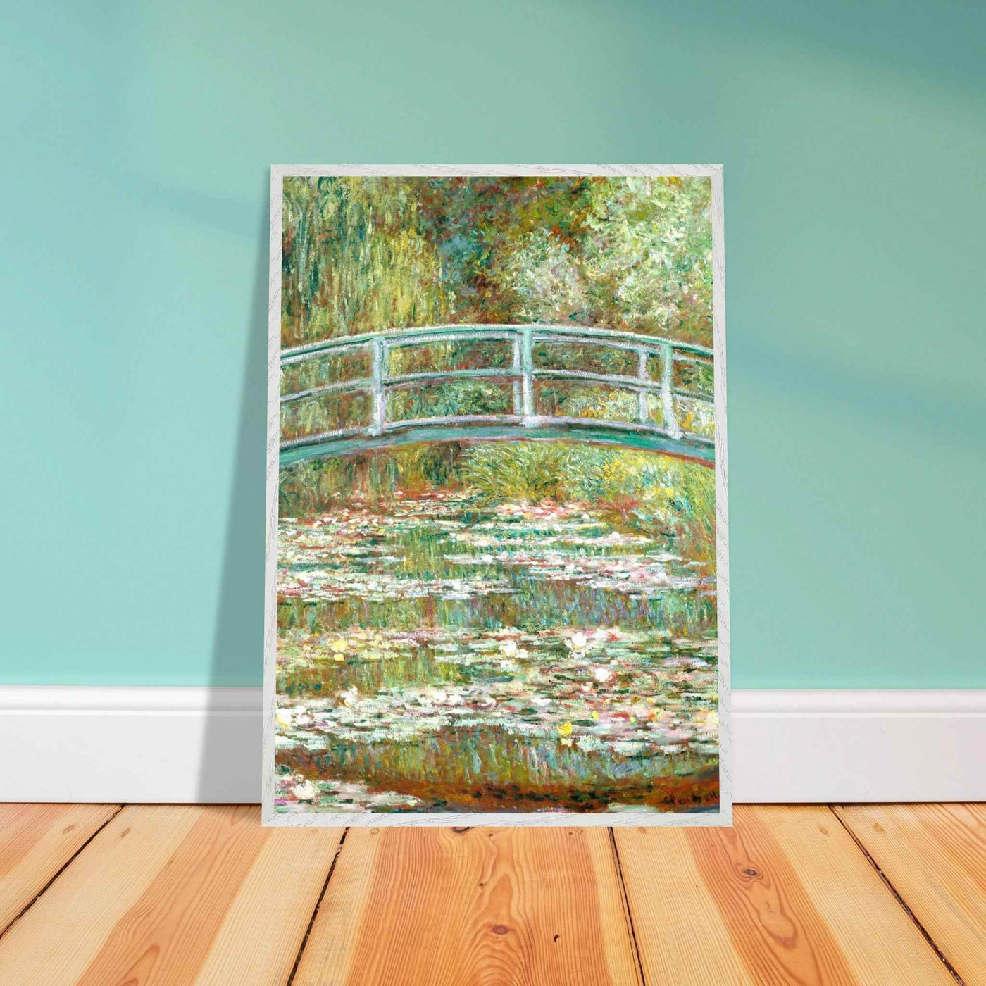 Bridge Over a Pond Art Print - Water Lilies Decorative Artwork for Your Space - Vibrantwalls