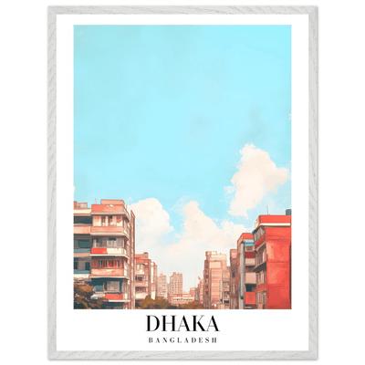 Dhaka Bangladesh Framed Poster – Pastel Cityscape Wall Art with Customizable Wooden Frame - Vibrantwalls