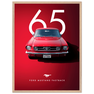 Iconic '65 Ford Mustang Fastback Framed Poster | Timeless Automotive Art, Ready-to-Hang in Your Style - Vibrantwalls