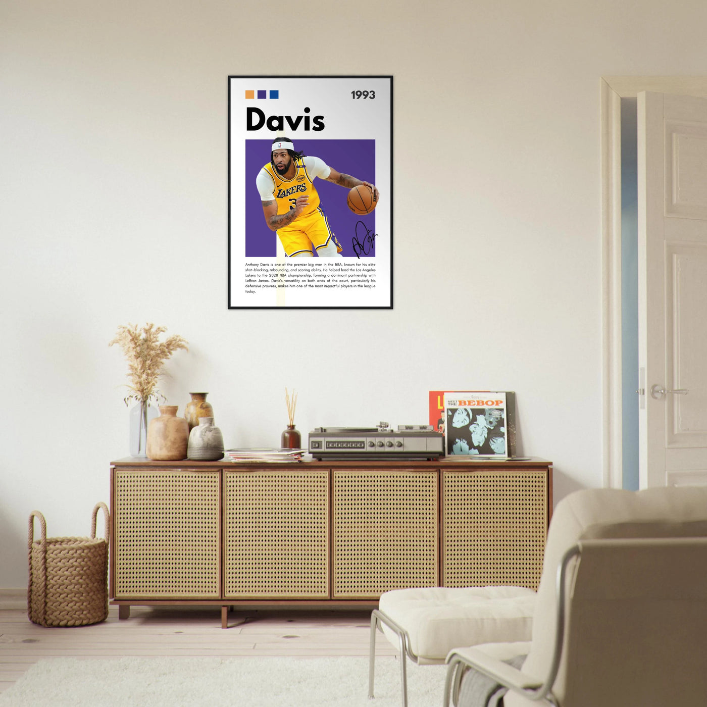 Anthony Davis Lakers Modern Basketball Art Print Vibrantwalls