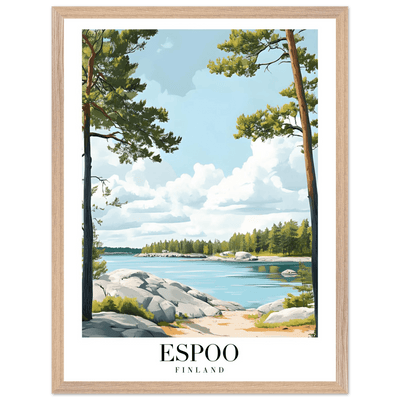 Espoo Finland Framed Poster – Serene Nordic Landscape Wall Art with Wooden Frame - Vibrantwalls