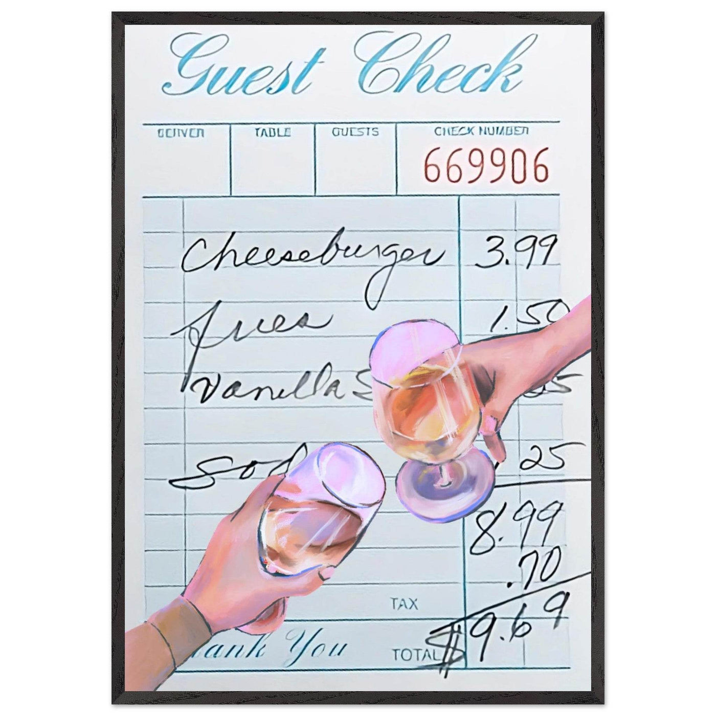 Guest Check & Cocktail Toast - Vibrantwalls