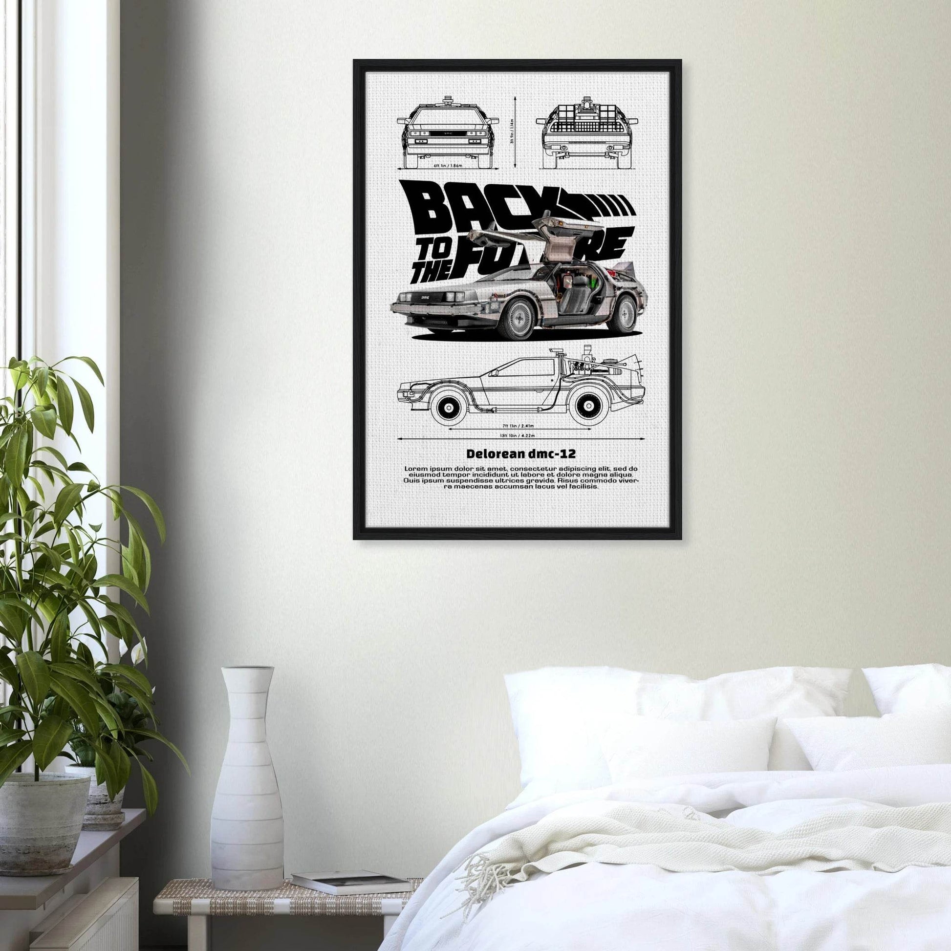 Back to the Future DeLorean 1980s Movie Canvas - Wall Art - Vibrantwalls
