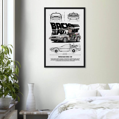 Back to the Future DeLorean 1980s Movie Canvas - Wall Art - Vibrantwalls