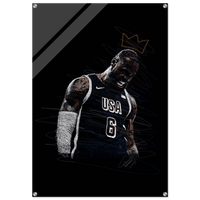LeBron James 'King' Sketch Acrylic Print – Dynamic, Modern Sports Wall Art in Multiple Sizes - Vibrantwalls