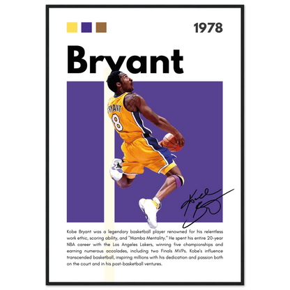 Kobe Bryant Black Mamba Lakers Vintage Poster - Vibrantwalls
