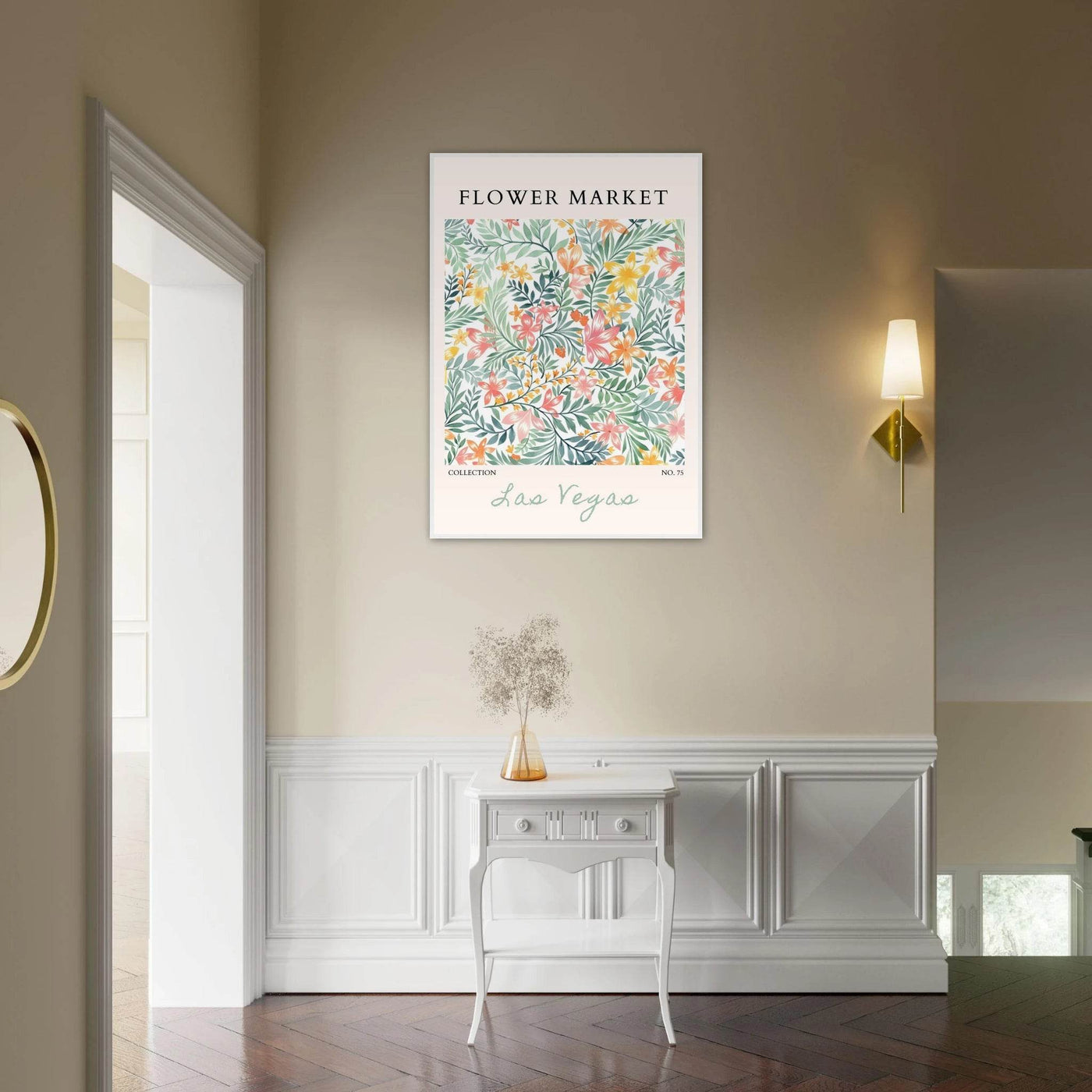 Flower Market Collection Framed Poster – Las Vegas Botanical Bliss Print | Ready-to-Hang Floral Art - Vibrantwalls