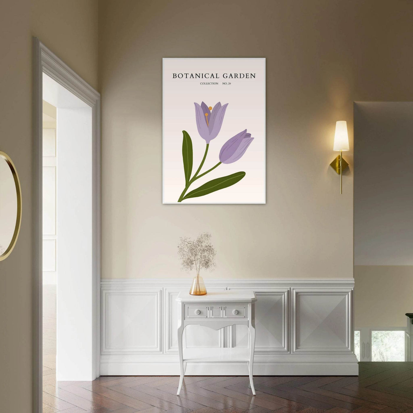 Botanical Garden Lavender Bloom Minimalist Framed Art - Vibrantwalls