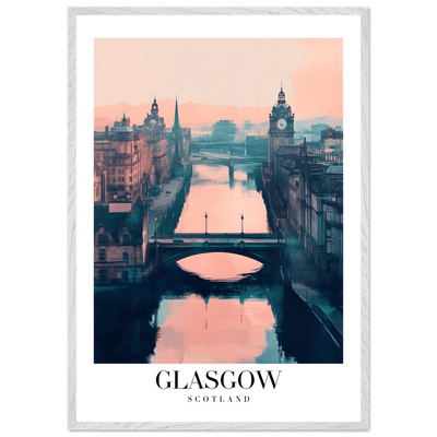 Glasgow Scotland Framed Poster – Atmospheric Cityscape Wall Art with Customizable Wooden Frame - Vibrantwalls