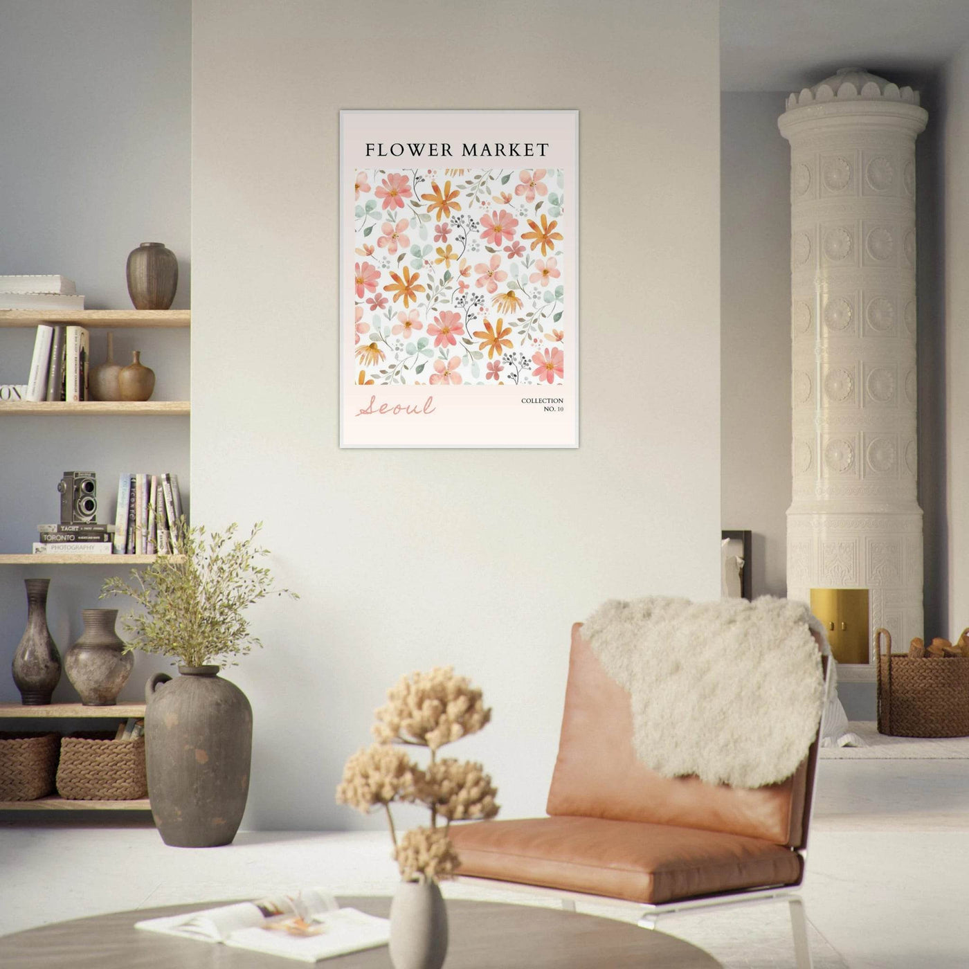 Seoul Flower Market Framed Poster – Delicate Watercolor Blooms & Botanical Art Print | Ready-to-Hang - Vibrantwalls