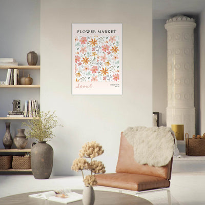 Seoul Flower Market Framed Poster – Delicate Watercolor Blooms & Botanical Art Print | Ready-to-Hang - Vibrantwalls