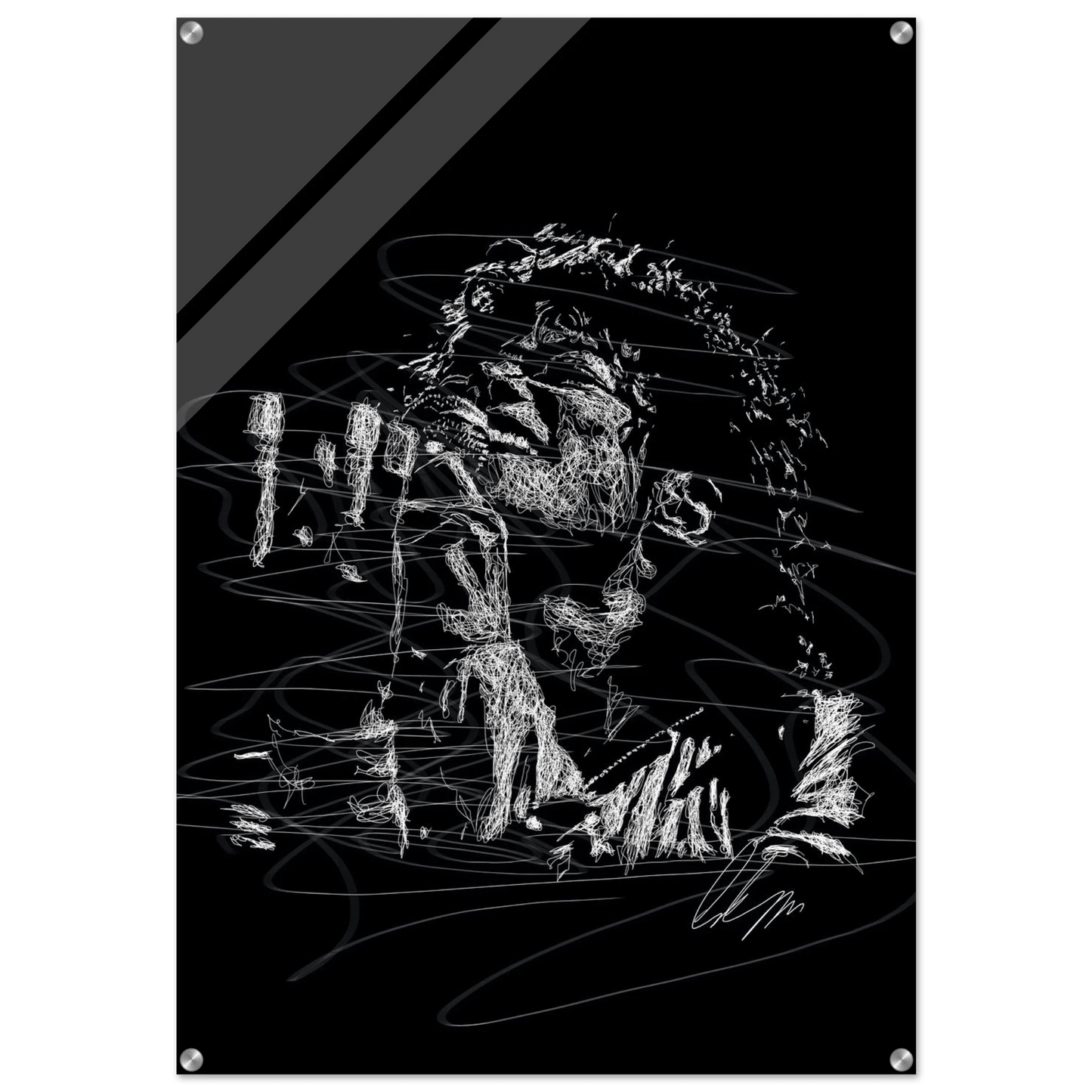 Michael Jackson Acrylic Print - Abstract Black & White Sketch Modern Wall Art in Multiple Sizes - Vibrantwalls