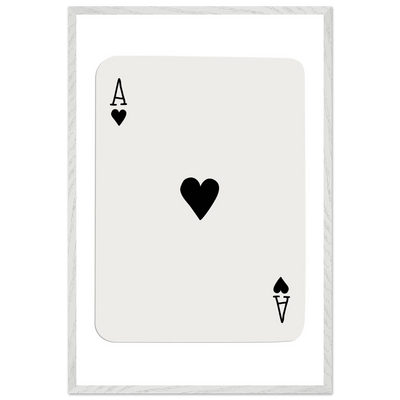 Ace of Hearts Poker Card Print - Elegant Framed Wall Art, Eco-Friendly Wood Frame & Multiple Sizes - Vibrantwalls