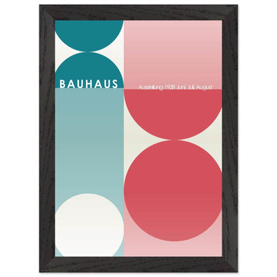 Bauhaus Retro Art Print in Teal and Coral for Unique Retro Decor - Vibrantwalls