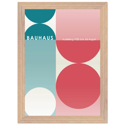 Bauhaus Retro Art Print in Teal and Coral for Unique Retro Decor - Vibrantwalls